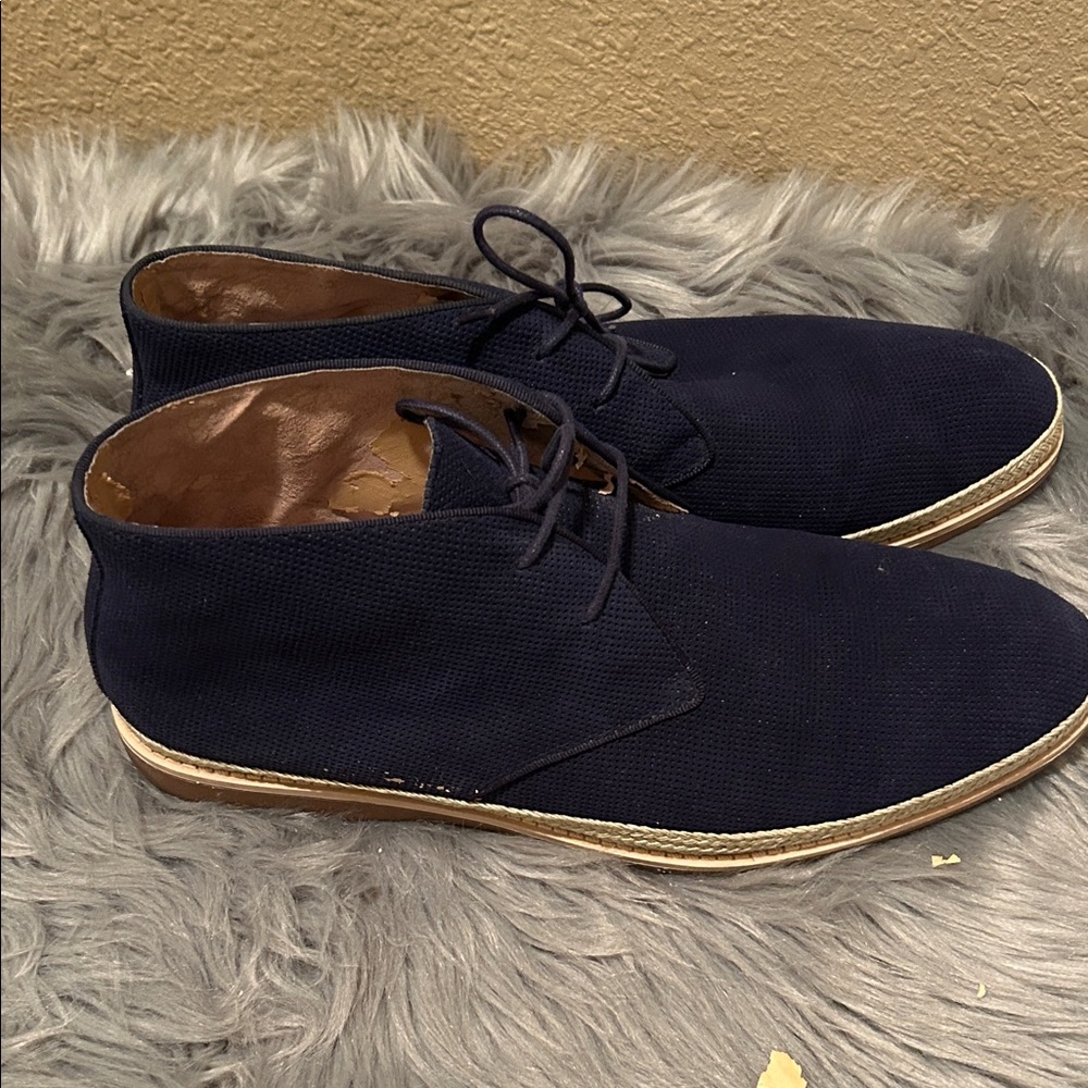 English Laundry Men's Chukka Boots in Navy and Brown - Picture 3 of 15